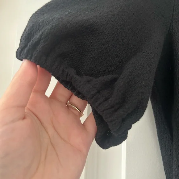 Madewell Cross-Front Button Dress in Black - Picture 5 of 6